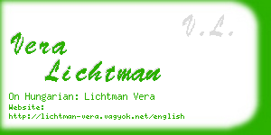 vera lichtman business card